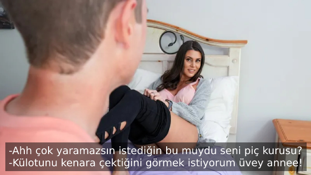 Sapkın Üvey Oğluna Sulu Bacak Arasını Hunharca Siktiren Fahişe